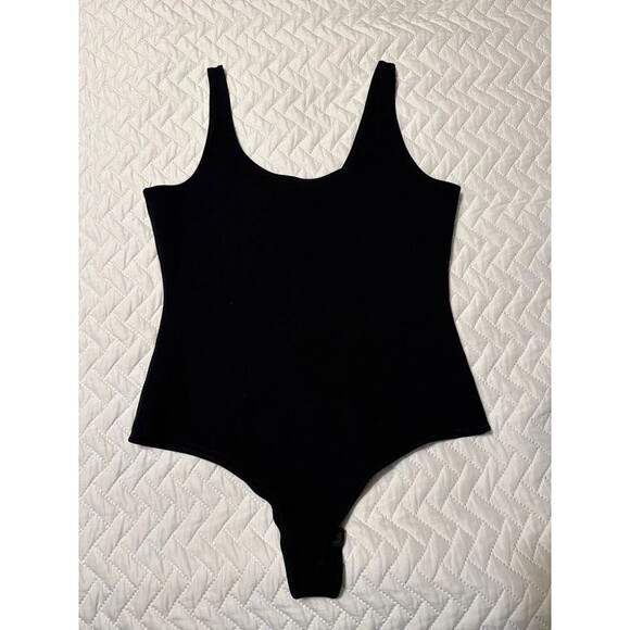 no brand Tops - Black Bodysuit Tank Top Semi Stretch